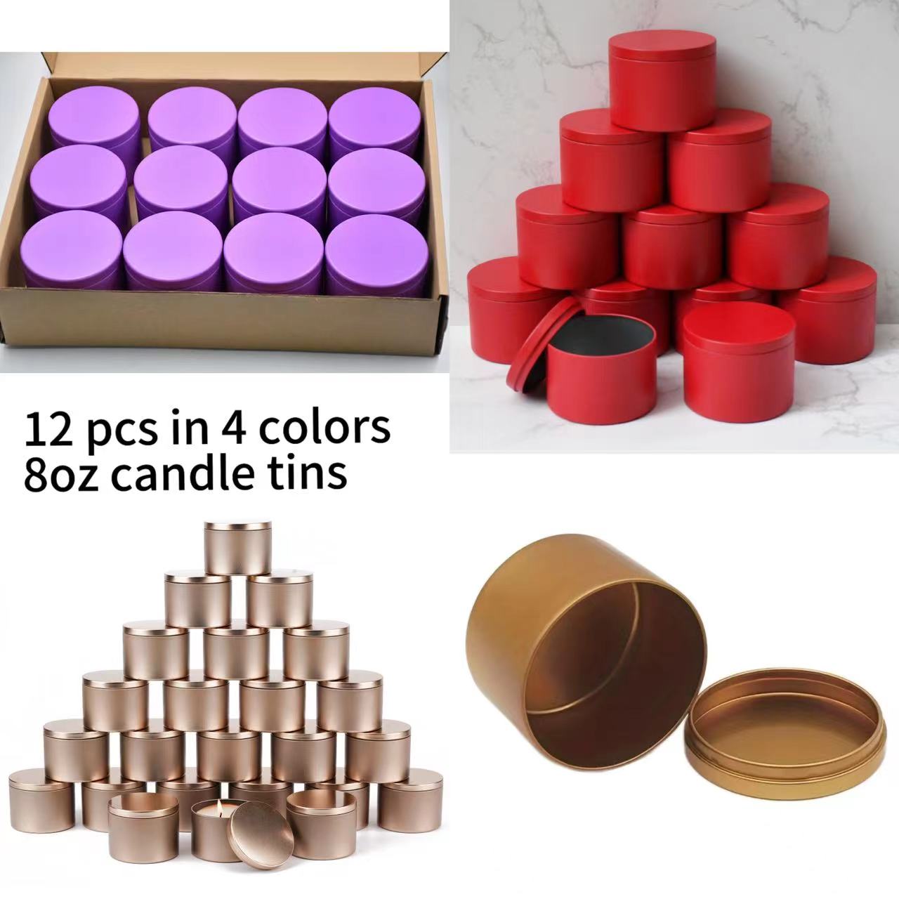 Candle Making Jars Wholesale - 12pcs 4oz Metal Candle Tins with