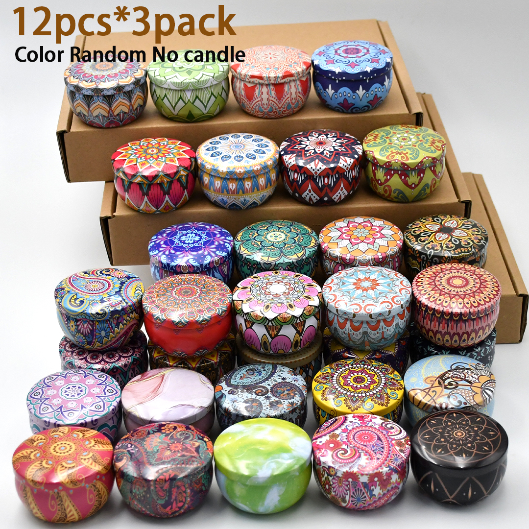 Tin Container Lid - 36pcs Metal Candle Jars with Lids