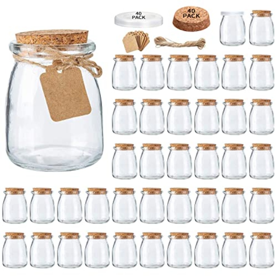 Glass Mini Yogurt Jars 40 Pack – обзор и цена Tin Container Lid