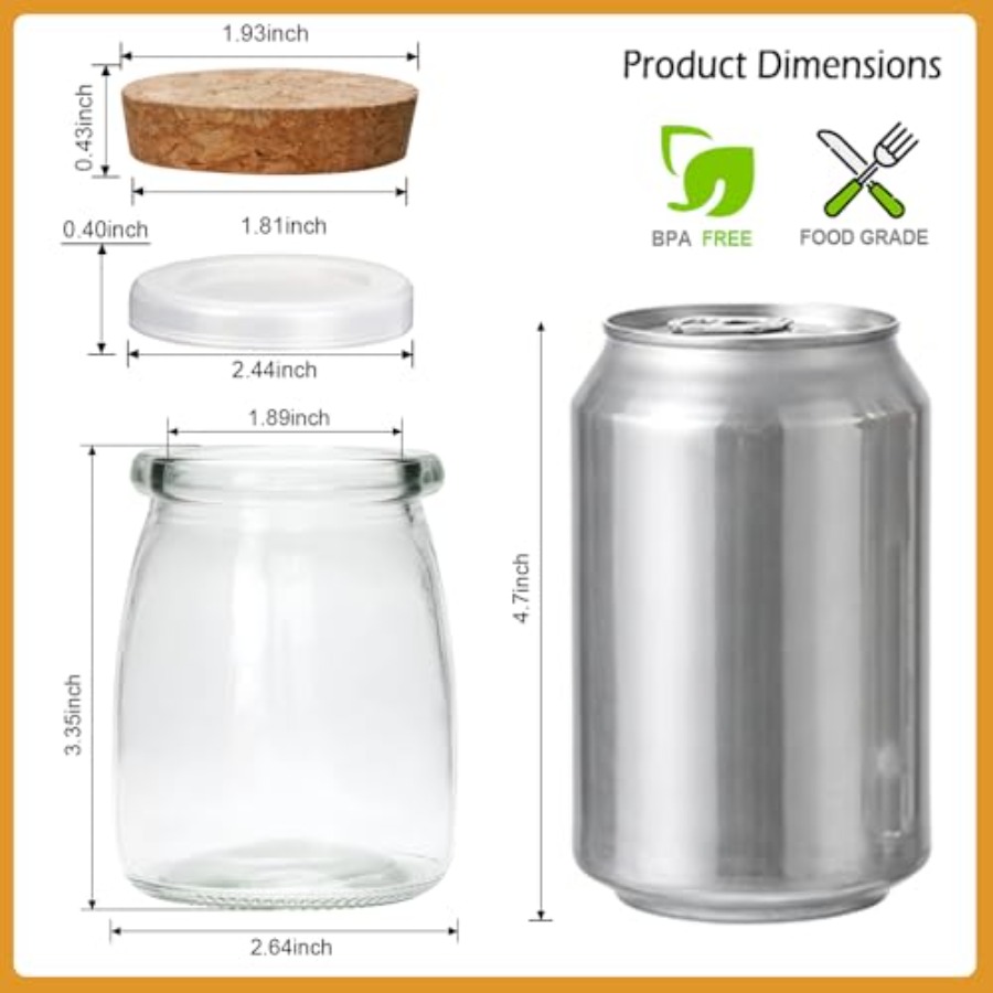 Glass Mini Yogurt Jars 40 Pack – обзор и цена Tin Container Lid
