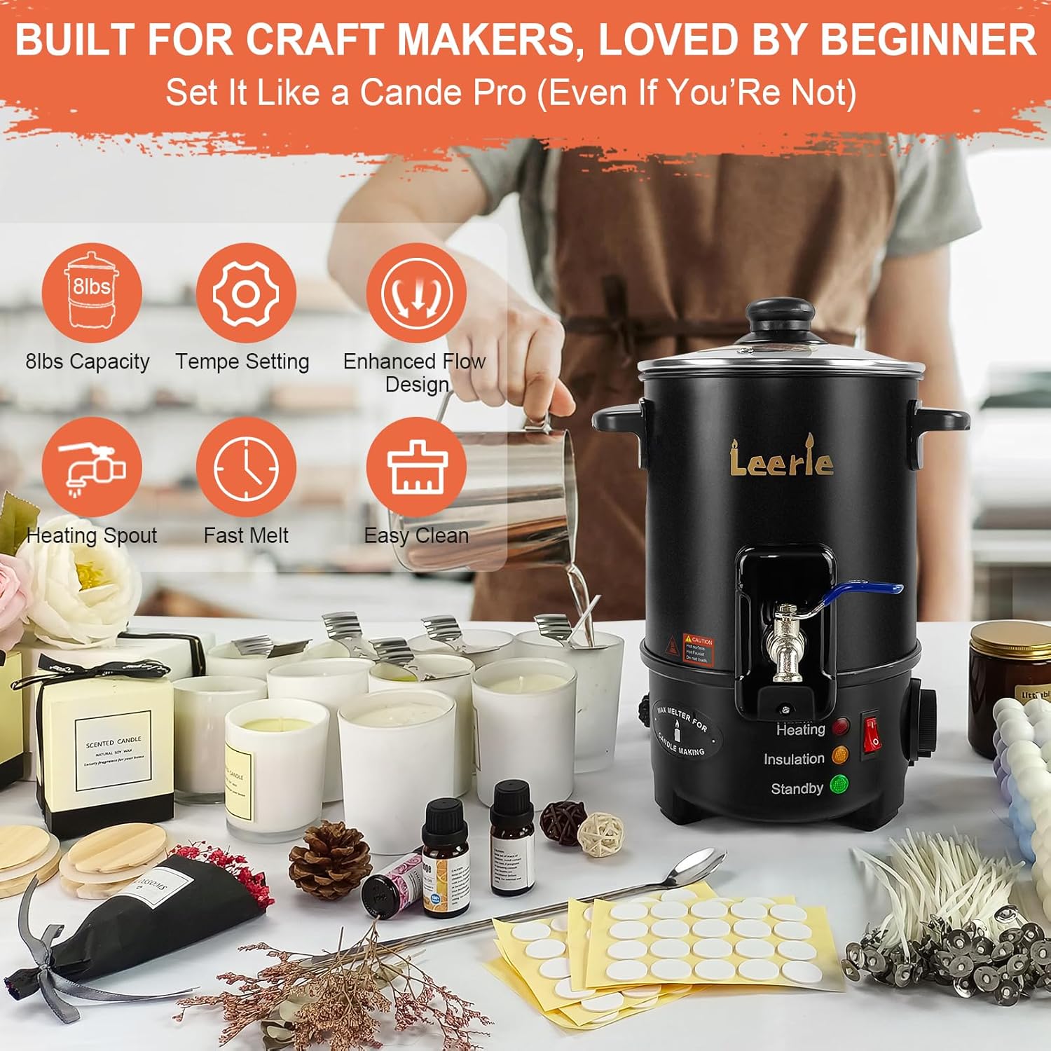 8Lbs Electric Wax Melter for C – обзор и цена Candle Making Kits