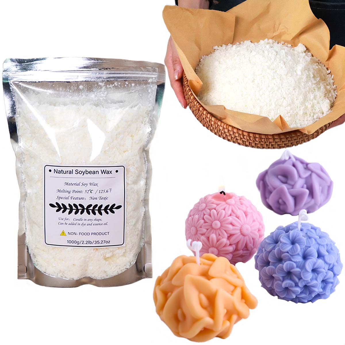 100/250/500/1000g Natural Soy  – обзор и цена Candle Making Kits