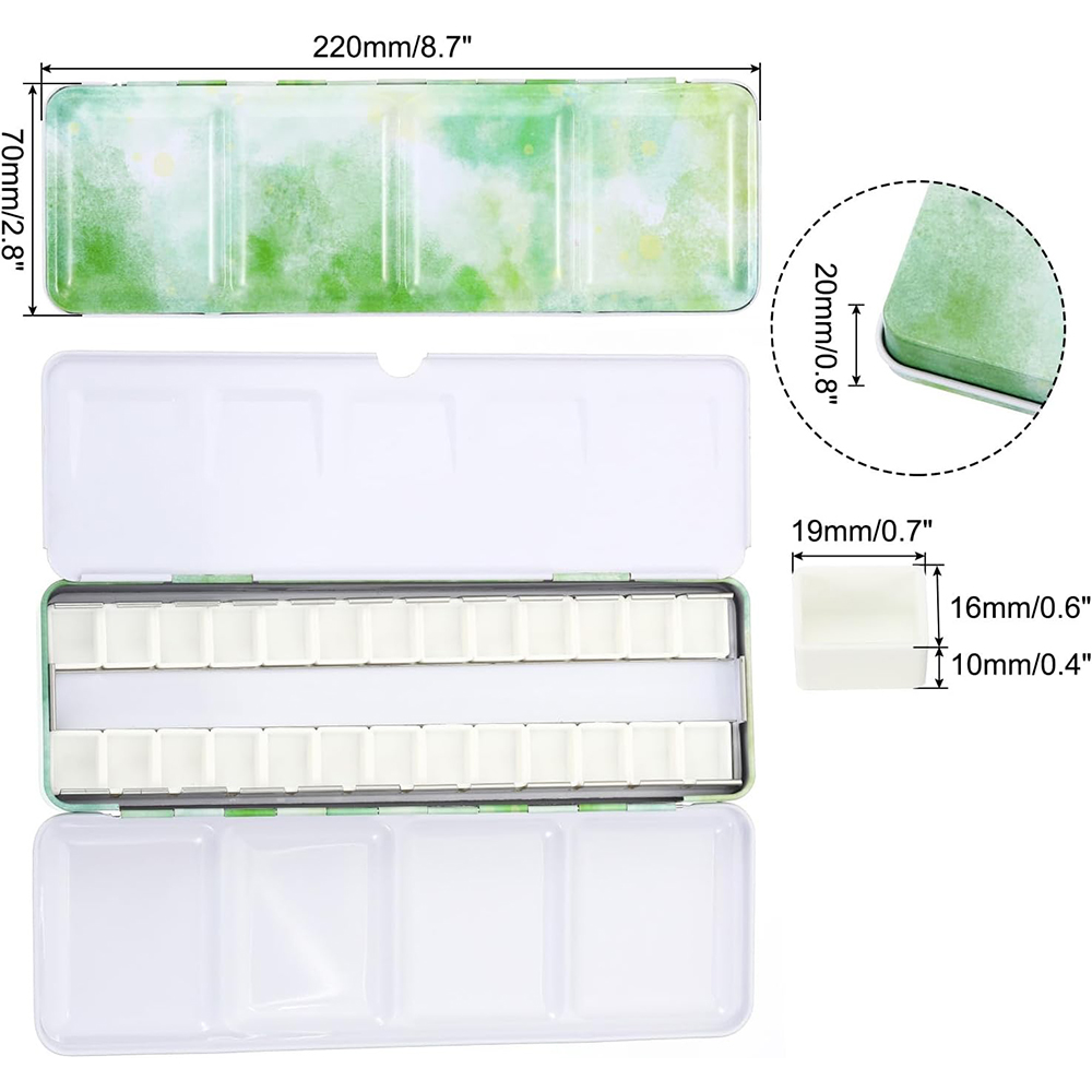 Empty Watercolor Palette, Meta – обзор и цена Tin Container Lid